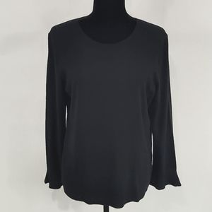 Talbots Petites Ruffle Sleeve Wool Blend Sweater